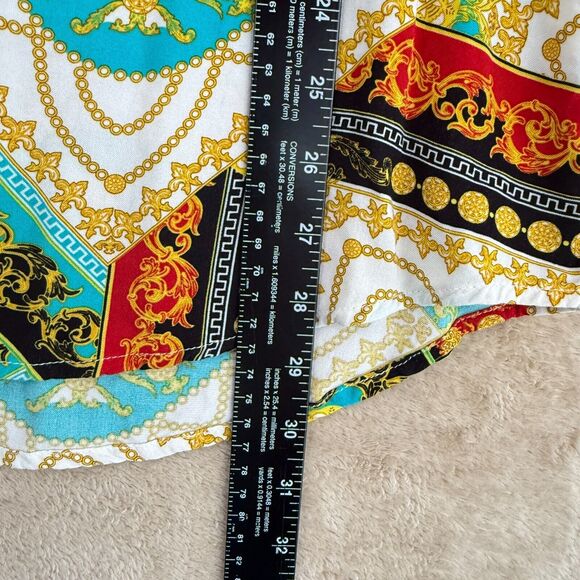 Forever 21 Button Down Shirt Mens L White Black Baroque All Over Print Viscose - Picture 11 of 12